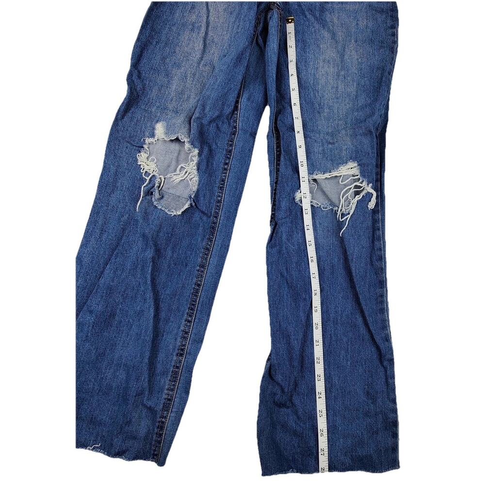Rewash Wide Leg Jeans Juniors 3/26 Blue Medium Wash High Rise Distressed 26x29.5 - Picture 7 of 11